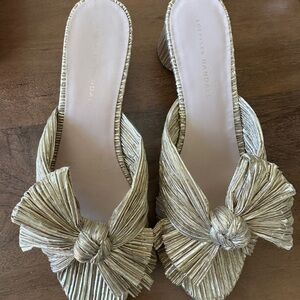 Loeffler Randall Metallic Gold Mules